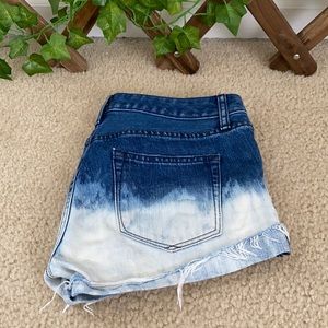 Bleached denim shorts